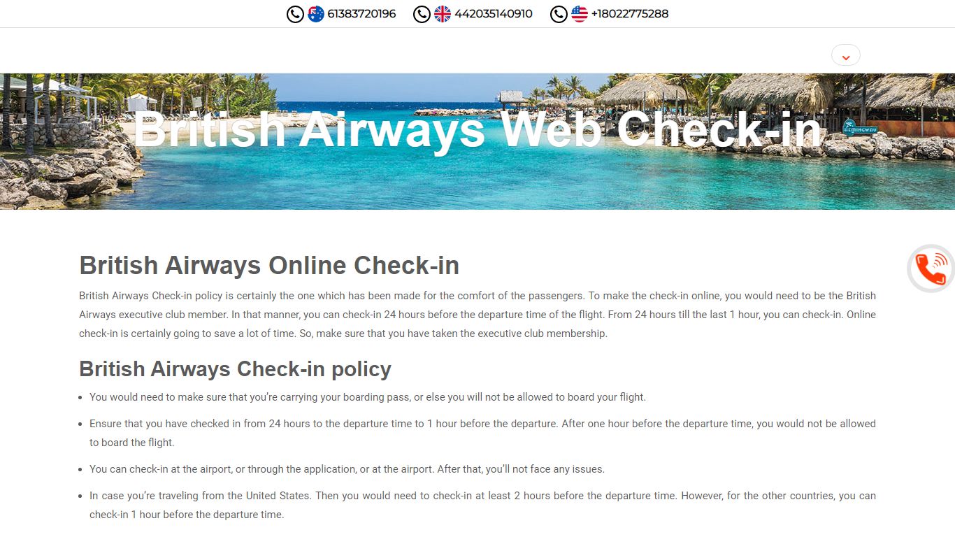 British Airways Online Check-in - QuickCaribbean