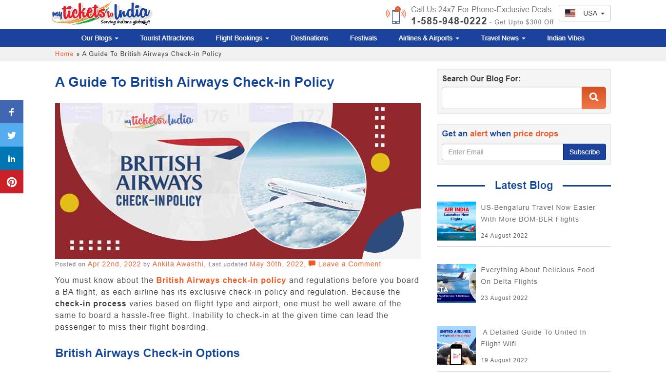 British Airways Online Check-In - Myticketstoindia.com