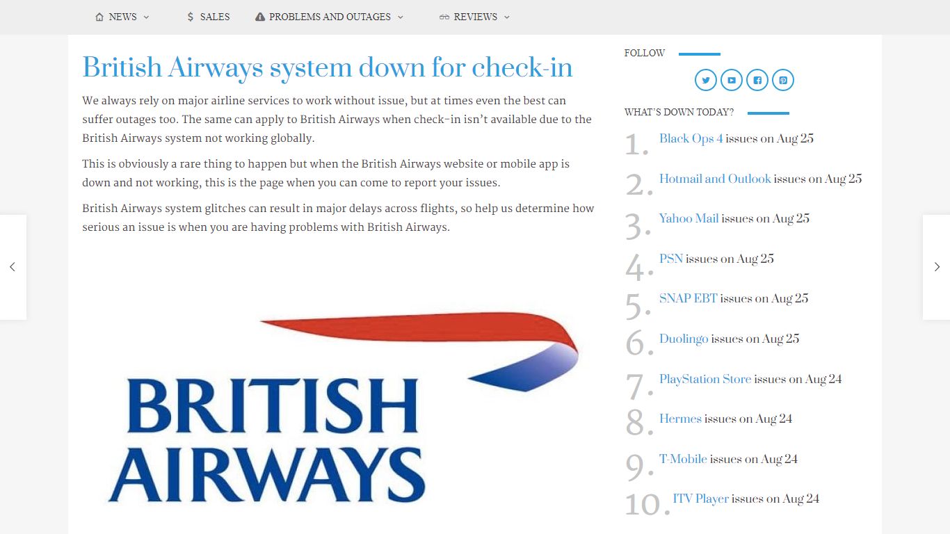 British Airways system down for check-in - Product Reviews