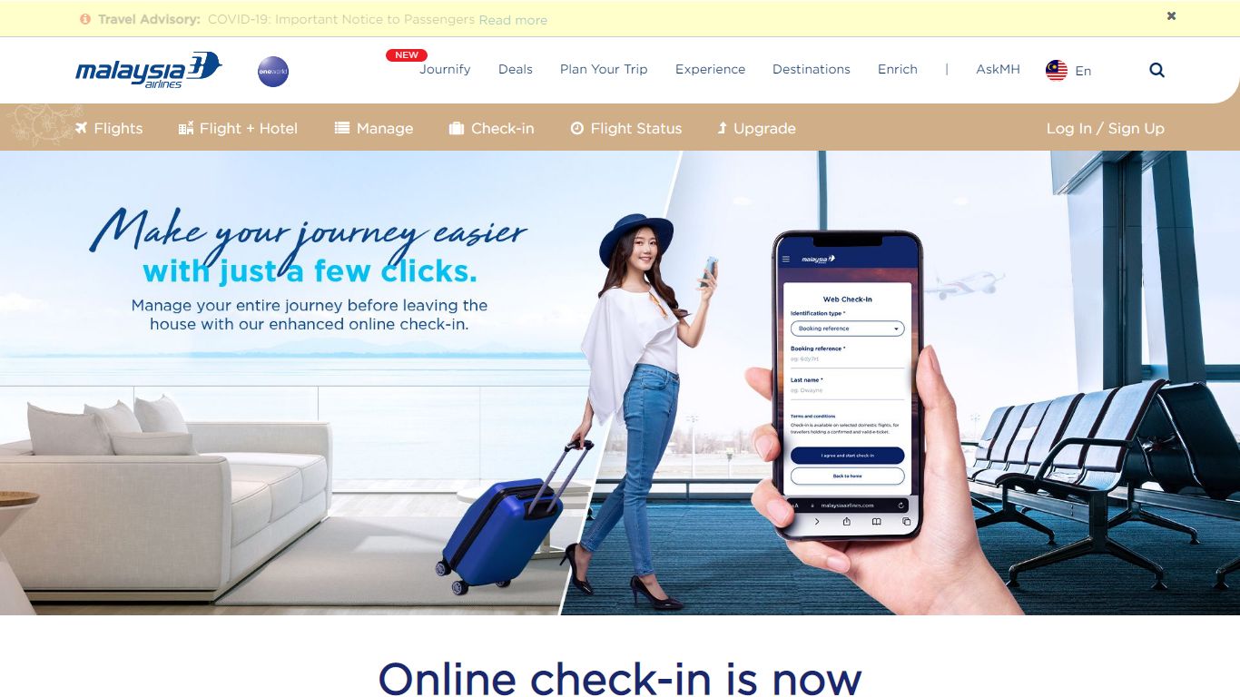 Online check-in is now - Malaysia Airlines